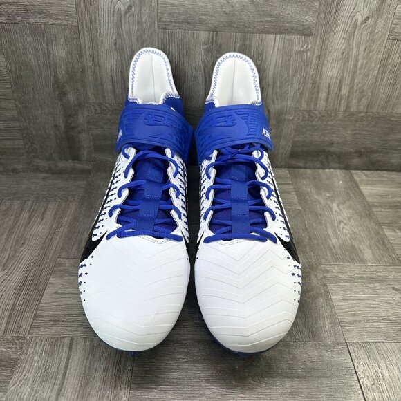 Nike Alpha Menace Pro 2 Mid White Blue Men's size 16 Football Cleats - Picture 2 of 8
